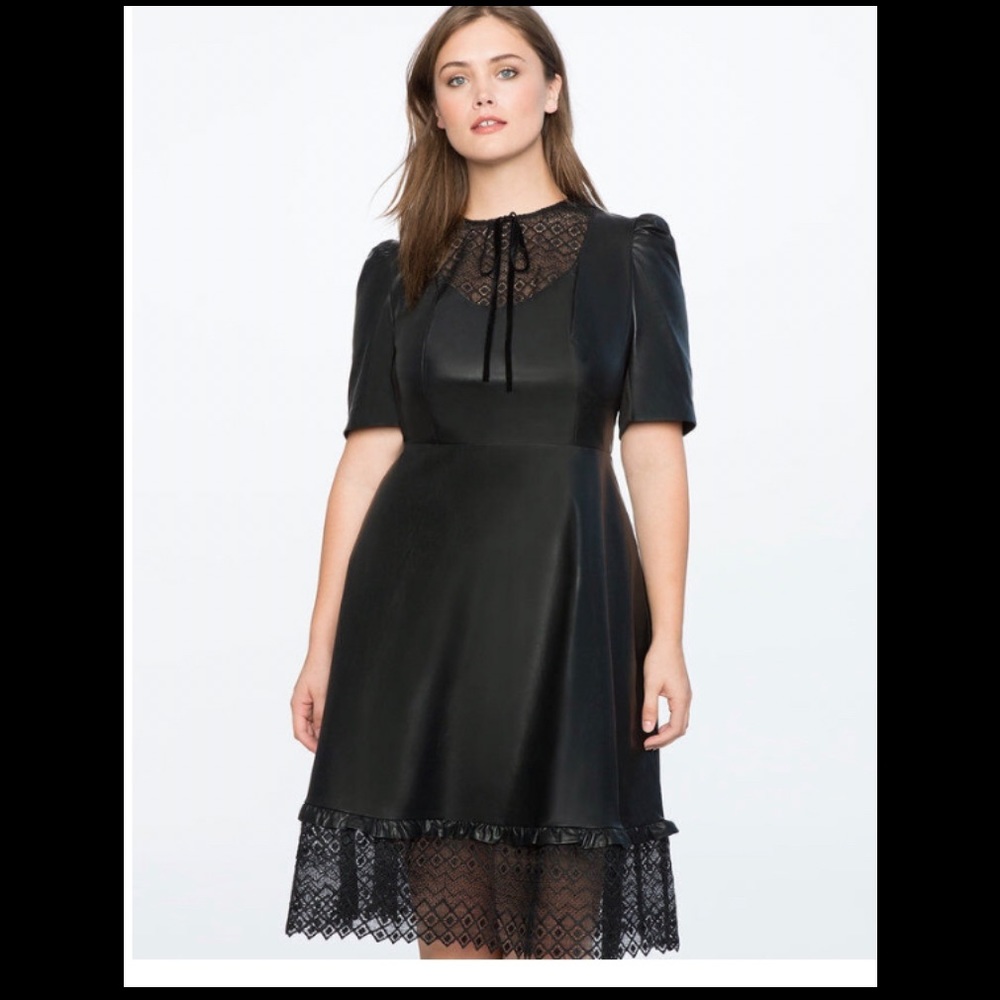 ELOQUII FAUX LEATHER DRESS